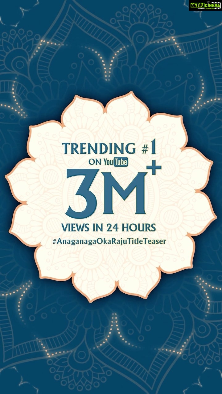 Naveen - 129.7K Likes - Thanks for the spectacular response to our 𝐀𝐍𝐀𝐆𝐀𝐍𝐀𝐆𝐀 𝐎𝐊𝐀 𝐑𝐀𝐉𝐔👑 Title Teaser 💥
Trending #1 on YouTube with 3M+ Views already. LINK IN BIO . Love you guys. You are crazy.
#AnaganagaOkaRaju @musicthaman @kalyanshankar9 @nagavamsi19 #SaiSoujanya @sitharaentertainments @fortune4cinemas