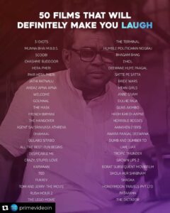 Naveen Instagram - So happy to see two films from Telugu cinema on this list of fine films from around the world. Both #JaathiRatnalu and #AgentSaiSrinivasaAthreya make it to the list on @primevideoin . I have seen them both :p Thank you for all the love . Sometimes laughter is the only thing that can get us through times like this . Here is to hope , courage and some laughter to tide us through these times.