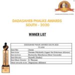 Naveen Instagram - Happy new year guys . Honoured to start the year by receiving the Best Actor award at the Dada Saheb Phalke awards South for Agent Sai Srinivasa Athreya . I have to thank my director @rsjswaroop for creating this wonderful character and giving me the opportunity to play it. And I share this award with you guys. For all the love and support you have given me for Agent Sai Srinivasa Athreya from around the world . Will work harder and bring you much more exciting work in 2021. Jaathi Ratnalu is on its way. Thank you @dpiffsouth for this recognition. It means a lot #agentsaisrinivasaathreya #bestactor #happynewyear