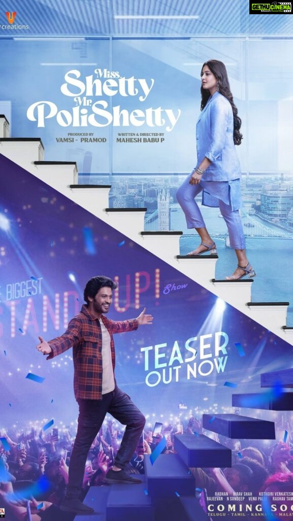 Naveen Instagram - The teaser of our next film #MissShettyMrPolishetty is here . It’s trending everywhere 🔥 thank you guys for the insane love ❤️ keep your reactions coming . It’s going to be a blast in theatres soon . Love you guys ❤️@anushkashettyofficial @radhan_music @maheshbabu_pachigolla @uvcreationsofficial