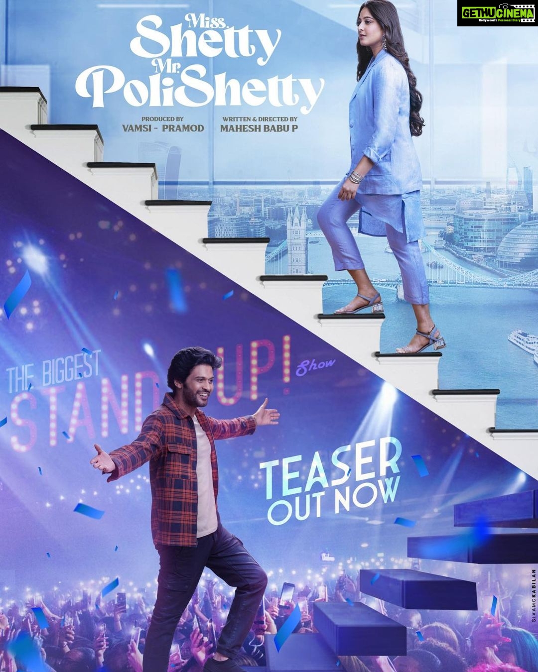 Naveen - 106.4K Likes - The teaser for our film #MissShettyMrPolishetty is out now on YouTube now. Link in story and bio. Hope you guys like it ❤️That was madness at the teaser screening today. Leave a comment if you were there at sreenidhi college tonight ❤️ @anushkashettyofficial @maheshbabu_pachigolla @uvcreationsofficial @radhan_music #MSMPTeaser
