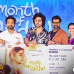 Naveen Chandra Instagram - A heart felt Thank's from team #monthofmadhu to @mmkeeravaani garu 🙏🏻 and @siddu_buoy for gracing the pre-release event .gratitude 🙏🏻. #monthofmadhu Oct 6th in cinemas ❤️🔥 . @swati194 @shreya_navile @harshachemudu @srikanth_nagothi @yash_9 @sumanth_dama @raghu_varma_peruri @raviperepu @rajeevdharavath @anilandbhanu @manjulaghattamaneni @gnaneswari_kandregula @krishivproductions @saregamatelugu @youwemedia