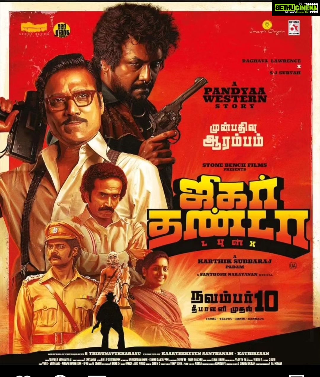 Naveen Chandra Instagram - #JigarthandaDoubleX "A Pandyaa Western" story, XXing in theatres this Diwali. #APandyaaWestern #jigarthandadoublex #November10 A @karthiksubbaraj film 🎥 @iam_SJSuryah @dop_tirru @Music_Santhosh @kaarthekeyens @stonebenchers @NimishaSajayan @Naveenc212 @ShineTomChacko2 #Santhanam #Balasubramanian #KumarGangappan @dhilipaction @cheps911 @kunal_rajan @sherif_choreo #BabaBhaskar @PraveenRaja_Off @tuneyjohn @5starcreationss @kathiresan_offl @Alankar_Pandian @ashok_narayanan @kalyanshankar @pavsone @onlynikil @vamsikaka @PearlMediaCo @thinkmusicindia @_PVRCinemas