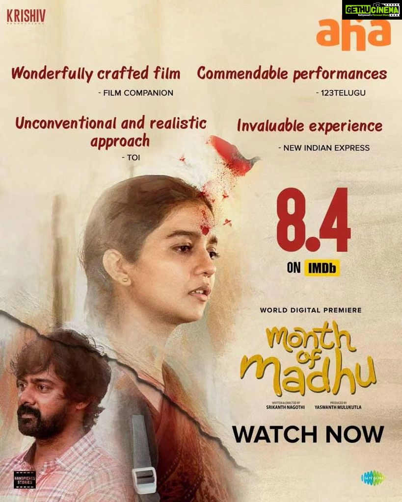 Naveen Chandra Instagram - Most loved film of the season by audience and critics alike. 🎬🌟 Have you seen this gem of a film yet?❤😍 #MonthOfMadhu Streaming successfully on aha, Watch now!🍿 ▶️https://www.aha.video/movie/month-of-madhu @naveenchandra212 @swati194 @harshachemudu @shreya_navile @srikanth_nagothi @yash_9 @sumanth_dama @raghu_varma_peruri @raviperepu @rajeevdharavath @director_sudheer_k_k @kk_writer1 @chandramouli_eathalapaka @srihithakotagiri @rekhaboggarapu @prasanna.dantuluri @murdrfce @anilandbhanu @manjulaghattamaneni @gnaneswari_kandregula @raja.chembolu @ruchithasadineni @mouryasiddavaram @rudraghav @ravis.mantha @kalyan_santhosh8 @chaitu_babu @bhooshan_boo @dil_is_here @ashwin89d @vinodbangarri @vijayanands_ @k_balakrishna_reddy @varkey91 @jitindavid @cophixbeauty @saregamatelugu #handpickedstories @krishivproductions