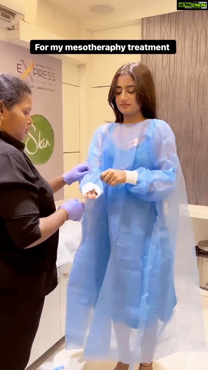 Nayani Pavani Instagram - Today im here @express_salons vijayawada. Mesotherapy involves a technique that uses repeated microinjections to introduce vitamins, minerals and anti-oxidants into the layers of your skin • Boosts skin with vitamins and minerals. • Enhances radiance and suppleness. • Moisturizes and improves skin texture. • Enhances blood circulation, removes aging toxins. • Nourishes and rejuvenates skin. • Addresses poor blood circulation and underlying issues. For appointments contact 8142777721 .