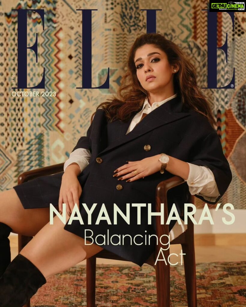 Nayanthara Instagram - #ELLEDigitalCoverStar: One might expect that being in the presence of a bonafide superstar would be an overwhelming experience. Funnily enough, the atmosphere in the studio for @nayanthara’s first ever solo cover shoot, with ELLE India, was anything but overwhelming. She leisurely toured the Asian Paints Beautiful Homes Studio space in Chennai, her confident steps guided by a clear sense of purpose. Her destination: a meticulously curated fashion rack, pre-approved to her discerning taste. The actor indeed possesses an unerring knack for knowing precisely what she desires. Tap the 🔗 in bio to know more about our enigmatic digital cover star. ___________________________________ Location Courtesy: @asianpaints @beautifulhomes.india _____________________________________________ On @nayanthara: GG overcheck short sleeves formal jacket and ivory cotton shirt, both by @gucci. Lipbooty boots by @louboutinworld. Bright leather quartz analog with date silver dial with brown colour strap by @titanwatchesindia. ___________________________________ ELLE India Editor: @aineenizamiahmedi Photographer: @behalsahil (@soakltd) Jr. Fashion Editor: @shaeroy (styling) Asst. Art Director: @mount.juno__ (cover design) Words: @alizaafatmaa Makeup: @flaviagiumua (@theartistsproject) Hair: @marcepedrozo (@toabhcreative) Bookings Editor: @alizaafatmaa Assisted by: @komal_shetty_, @siyaamannuja (styling), @nirjashahh (bookings) ___________________________________ #Nayanthara #AsianPaints #Bollywood #CoverStar #Celebrity #NilayaFurniture #BeautifulHomesStudio #TitanWatchesIndia