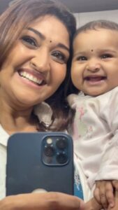 Neelima Rani Instagram - My first post goes from my gallery! Unshared picture of me n my lil Angel for the sets of Rudhran 🥰 welcome to N FAMILY
