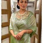 Neeru Bajwa Instagram - A girl should be two things WHO and WHAT she wants ❤️ Designer: @_sidhxrthhhh @shambhavi_raman Styled by : @sagarpal28_ Hair : @hairbyramacoiffeur Jewellery : @gamini_jewellary