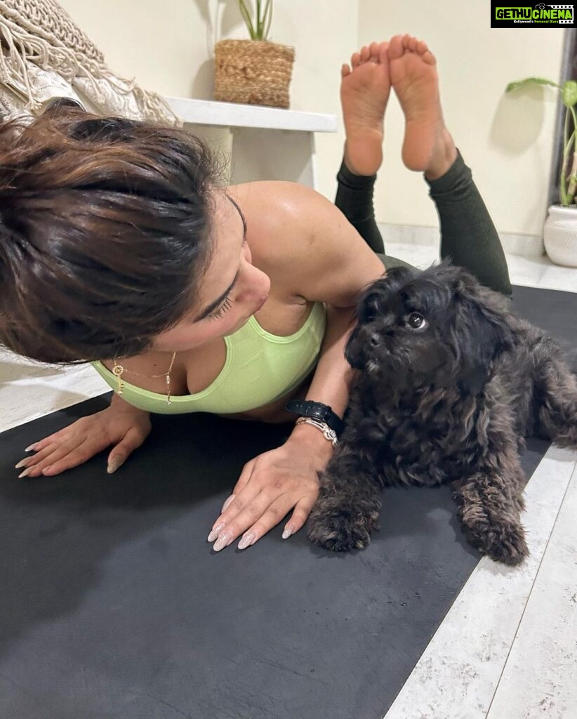 Neha Khan Instagram - With my yoga Instructor Cinderella madam