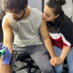 Nehalaxmi Iyer Instagram - Milestones marked in ink, memories etched in skin. Adding ink to our journey, one Tattoo at a time with @blackpearlink . . . . . . . . . . . . . . . . . . #tattoo #tattooart #hamsatattoo #evileyetattoo #arsenaltattoo #gooner #gunner #arsenalfc #arsenal #ishqbaaz #tattoos #instadaily #explore #trending #ishqbaaz #couplegoals #matchingtattoos #love #milestones #inked Mumbai, Maharashtra