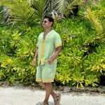 Neil Bhatt Instagram - Easy peasy, 🆒 & breezy 😎 Styled by - @purvabansal5 Outfit by - @sleepinplush #neilbhatt #cool #outfit #maldives