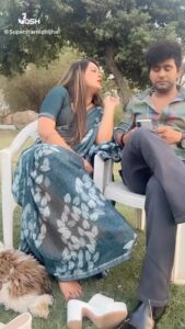 Nidhi Jha Instagram - Mein to sirf gaana gaarahi thi baby @yashkumarr12 😜😎
#nemonikkuforever🧿❤️ 
.
.
.
.
.
.
.
@officialjoshapp