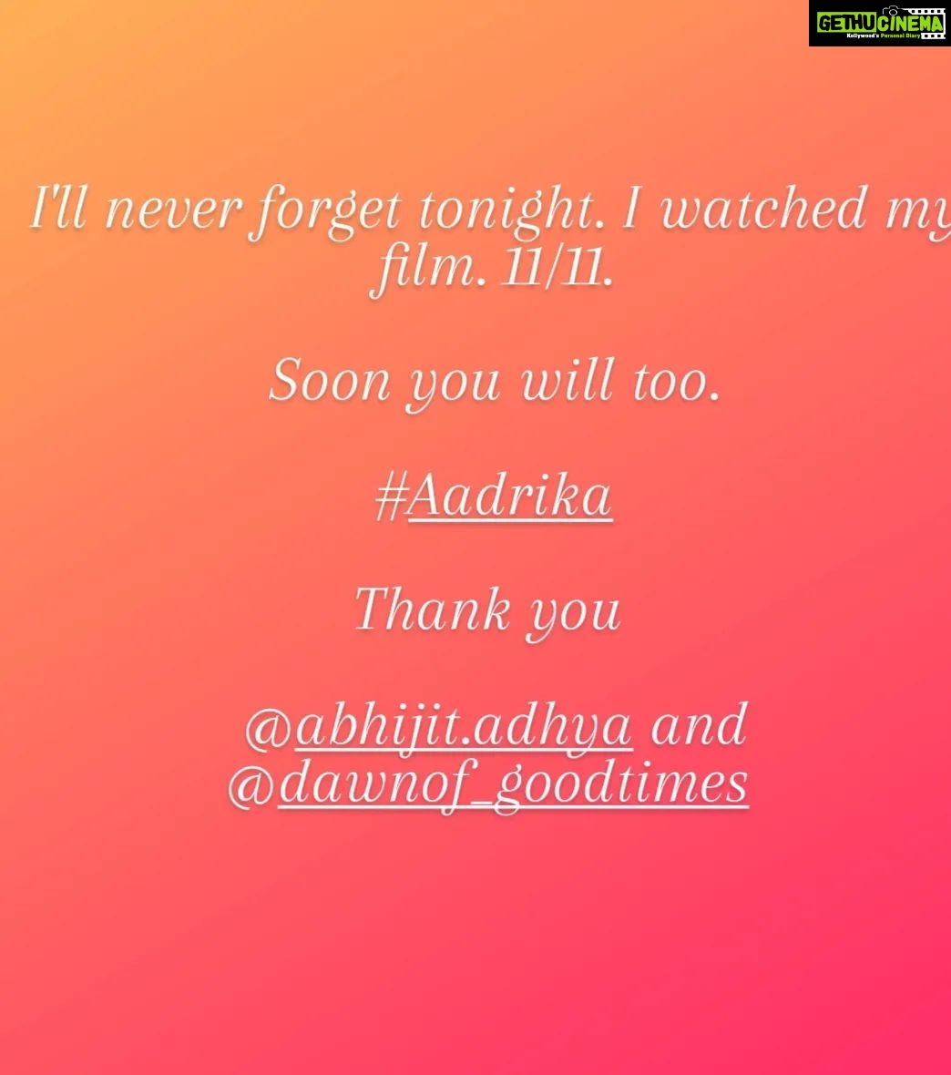 Niharica Raizada Instagram - I'll never forget tonight. I saw my film. Soon you will see it too. 11/11 #AbhijitAdhya #NiharicaRaizada #NiharicasNextFilm #MalayalamCinema #Cinema #TheGarageHouse #Aadrika Thank You @abhijit.adhya and @dawnof_goodtimes Kochi, India