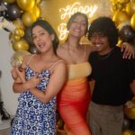 Niharica Raizada Instagram - Late but Banging. Always there for my girl. And her new curly head @gforrealll #ShrutiIyer #NiharicaRaizada Happy Birthday Baby @bossladyshruti