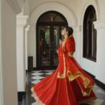Nikhila Vimal Instagram - Lost in the twirl of red♥️ #twirling dreams #twirl_around_world Makeup @unnips Costume & styling @fariz_lezin_ Photography @merin__georg Location @azora.hotels
