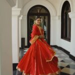 Nikhila Vimal Instagram - Lost in the twirl of red♥️ #twirling dreams #twirl_around_world Makeup @unnips Costume & styling @fariz_lezin_ Photography @merin__georg Location @azora.hotels