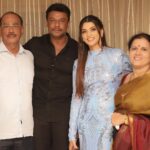 Nimika Ratnakar Instagram – At Kranti success meet with my parents & beloved @darshanthoogudeepashrinivas Sir ✨
Moment captured by @kabir_photography___ 😊
Wardrobe courtesy @laxmikrishnaofficial 🥰
Makeup & hair @vinothraj_makeupartist 🥰

#RevolutionaryBlockbuster #ChallengingStarDarshan #dboss #kranti #krantirevolutionfromjan26 #pushpavati #shakeitpushpavati #trending #trend #nimika #nimikaratnakar #sandalwood #kannadaactress #kannada #actor #model #dboss