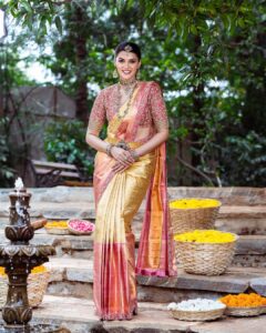 Nimika Ratnakar Instagram - Simplicity & Saree never go out of style 😊

Designer & styling - @angalakruthi 
Photographer - @divinephotography.in 
Jewelry - @sriganeshjewellers 
Makeup - @nageshmakeover09 
Venue - @thepeacockgrove  @thetharavadumane 

#actor #model #nimika #nimikaratnakar #pushpavati #shakeitpushpavati #dboss #darshanthoogudeepasrinivas #kaatera #saree #sixyardsofelegance #vogue #ethnicwear #jewellery #design #desifashion #mua #traditionalwear #trend #trending #akshayathritiya #celebration #wedding #photography #photooftheday #photo #photoshoot