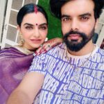 Nisha Bano Instagram - Happy karwachauth ❤️ @sameermahiofficial @@@ Beautiful suit by @guntazsilkstore ❤️❤️❤️