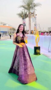 Nitanshi Goel Instagram - IIFA Awards 2023 ♥️✨ You have always given tremendous love to my #NitanshiKiBoli ..hope you will love my first single’Mere Sapne’ also🌹 Make reels on my song ‘Mere Sapne’ ♥️ Sharing the best ones in my story💫 Loving my new name also ‘Indian Barbie’ given by Abu Dhabi🥰🌹 Look @the_adhya_designer #iifaawards2023 #bollywood #nitanshigoel #nitanshi #meresapne #iifa #explore #trendingreels #beyonce #asur2 #trendingnow #madari #trendingsong #iifaawards @iifa @etihadarena.ae @yasisland