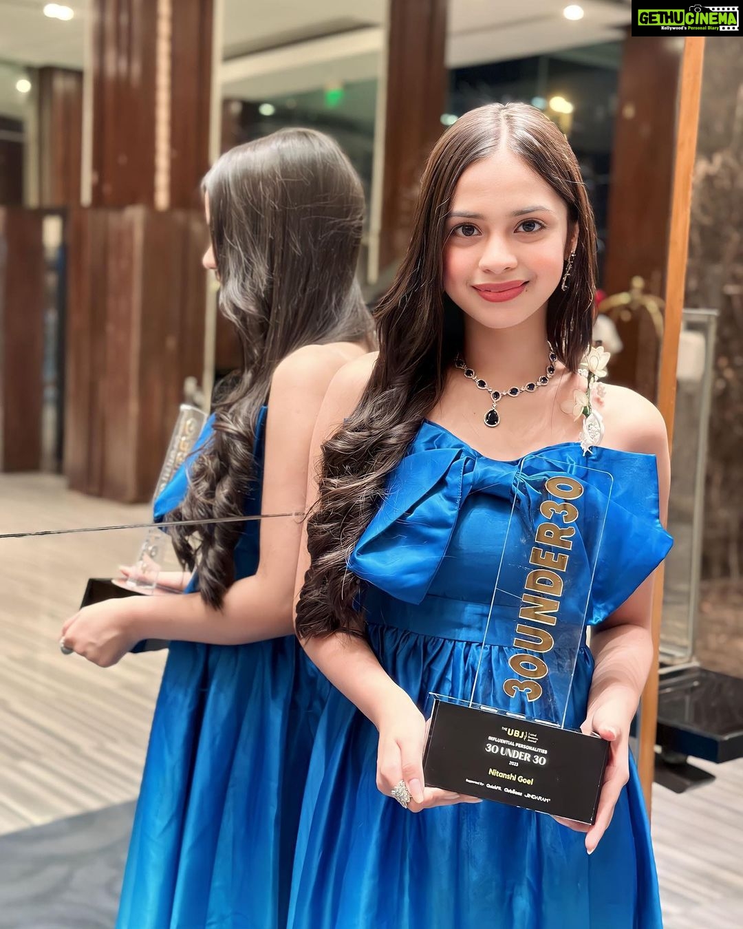 Nitanshi Goel Instagram - Won The Most Influential Personalities 30 under 30 Award💕⭐️ Thankyou The UBJ , it’s an absolute honour to be a part of this list. Every win, every accolade, and every moment of my dream that I live is dedicated to my Nitanshians and my family💕 (Video coming up on my YouTube soon👍🏻) #30under30 #MostInfluentialPersonalities #award #bollywoodawards #thankful #blessed #nitanshigoel #nitanshi #nitz #nitanshians #meresapne Noida