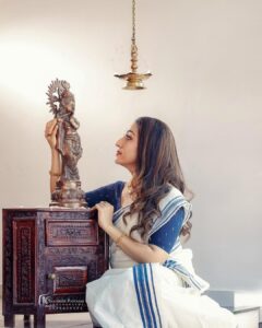 Nithya Das Instagram - Happiness is a state of mind that has nothing to do with the external world…lord Krishna ……. Click: @santhosh_pattambi1
Makeup: @makeover_by_naaz_nazim
Hair: @apricus_bridal
@styled_by_tintu
Creative director @niyas_hakki
