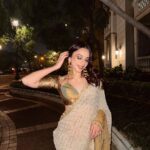 Nitibha Kaul Instagram - Dil Mera Hai Mukkeya Ghum Vekhi Saari Duniya Par Tere Te Aa Rukeya Wearing @sihali_jageer @platoonadvisory #FestiveSaree #Brocade #GoldSaree #FestiveOOTN #SareeGoals #GoldAesthetic #NKDesi