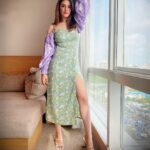 Nupur Sanon Instagram - #Filhaal2Mohabbat 💜🍬💚 Outfit- @aaprolabel Earrings- @inezeofficial Rings- @ayanasilverjewellery @ascend.rohank Styled by- @sukritigrover Assisted by- @vanigupta.23 @vasudhaguptaa Hair by- @hairstylist_madhav