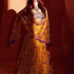 Nupur Sanon Instagram - Wearing my favourite @sukritiandaakritiofficial for LFW💥💜 💛 • • Neo-phulkari celebrates the renaissance of an age old craft of *Phulkari* with a bohemian and modern spin; @sukritiandaakritiofficial’s festive collection celebrates the spirit of unconditional love across generations, translated through versatile, contemporary silhouettes. They embrace festive wear that is sustainable, vibrant and timeless! Catch the show live at 5 pm on @lakmefashionwk. #sukritiandaakriti #LFW2020 #LFW #SpotlightReady #5daysofFashion 📸 : @tejasnerurkarr 🌟 Jewellery : @koharbykanika