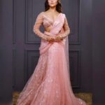 Nusraat Faria Instagram - That lucky girl♥️ Wearing @drnabilanabi @nabila.boutiques for @mujibthefilm Premier.. Makeover @zahidkhanbridalmakeover Captured @mh_bipu