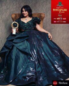 Pakhi Hegde Instagram - Thanku @filmfare 
For 
“the outstanding contribution to bhojpuri movies “ award 
at the CSP FOODS presents Filmfare Femina Bhojpuri Icons co-hosted  by  filamchi  Bhojpuri #cspfoodsfilmfarefeminabhojpuriicons #filmfarefeminabhojpuriicons 
Thanku my lovely audience 
Thanku to the whole team and Thanku my family n friends for being by me through out
Thanku all my staff who took care of me at every step like my family! 
Thanku everyone 🥰 for helping me, 
take every step in this beautiful journey ! 
 muahhhhh love u all🥰❤️ Thanku Madhu jee @madhuvendrarai  for having me over 🙏🏻🤗 

.
.
. Outfit by : @amadicoutureofficial
Styled by : @tiara_gal @akansha.27

#pakkhi #pakkhihegde #pakhi #pakhihegde #filmfare