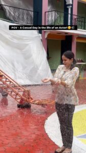 Palak Sindhwani Instagram - Things we do for our Passion! ✨ 4 days of getting drenched in artificial rains, Sitting in wet clothes for 7-8hrs everyday, This is right before I went to give my closes, As soon as this sequence got completed, I had nothing but tears of joy and proud, It was like - Palak You’ve done it without giving up, falling sick, You underestimate yourself so often, Don’t you dare do that next time!! 😒 As an Artist, On a daily basis, We face a lot of challenges which makes us doubt ourselves in the process at times, but in that moment you need to remind yourself about all your achievements as a person, as an actor, That you’ve come so far in this journey, fought so many battles, Proved your worth again and again, It was not easy but you’ve done it and so you can do it again, Pat yourself on the back and be proud of How far you’ve come, You little Fighter, Don’t you doubt yourself again! ❤️ . . #reeloftheday #reelitfeelit #bts #actorslife #shoot #fyp #explore #rain #actormotivation #palaksindhwani