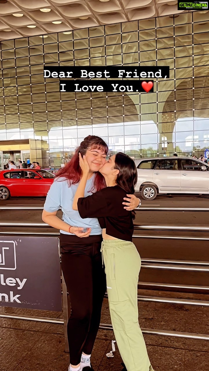 Palak Sindhwani Instagram - **Goodbyes are Hard** Dreaming while travelling in local trains to college to actually living them, We’ve come a long way my love. I still remember you taking a bus with me from Andheri station while coming back from college because I wanted to save 20rs, I was an outsider, Completely New to the city but you made me feel like home in Mumbai, From getting food for me to lending me money for my rent, You’ve always been there since Day1 and witnessed my journey. ❤️ Still I wasn’t ready to let you go but I know It is for your best, You took that leap of faith to fulfill your dreams and You my love inspires me everyday to not give up, to keep going, To take that risk, You’ve been my biggest fan since the time I made you record an audition for me on those college ka Staircase, I was looking so bad haha but You loved it. 🙊 Thank You for hyping me up on my low days, Thank You for making me smile, Thank You for always being there! 👭 I’m going to miss you around and I can’t wait to see you reach for the stars, I promise I’ll be cheering from the other side, Go Sakshiiiiiiiiiiiii, London Mai kill karnaaaaaaa!! 😘💃 Love, Palak 💗 PS - I know you’re not a social media person but jab land ho jaaye check Kar Lena and Taylor swift song, #iykyk 🫣 . . #goodbyes #friendship #friendshipreels #fyp #explore #friendshipgoals #missyou #love