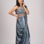 Pavithra Lakshmi Instagram - just finishing up the grid🩵 wearing @sameenasofficial jewellery @rimliboutique shot by @shotsbyyoga mua @anushyaa_mua