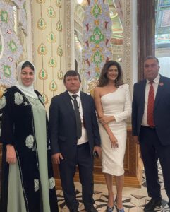 Pooja Batra Instagram - So happy to be in #dushanbe #Tajikistan as a Special Guest with Hubby @nawwabshah ‘n’ @Umesh0608 & Hon Makhmadsaid Shokain for the 1st Tajikistan Film Festival #TojiSoman #TajikCinema @tojikfilm_official @tojikfilm