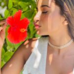 Pooja Bhalekar Instagram – Whispering my secrets to the flower 🌺