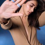 Pooja Hegde Instagram - Our take on the classic suit gown. Classy, elegant, timeless and sexyyy 😉 From an intention and idea to @antithesis.in and @tanghavri bringing it to life for me 😘❤️ #couturedreams