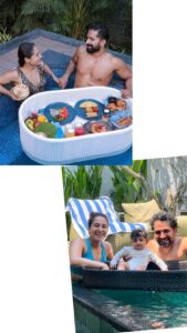 Pooja Ramachandran Instagram - Side effects of the floating breakfasts we’ve had.. 🤪😄 #2022 #2023baby #floatingbreakfast #mosesbasket #babyboy #kiaankokken #couplelove #loveyou #family #vacation #vacationmode Canggu, Bali, Indonesia
