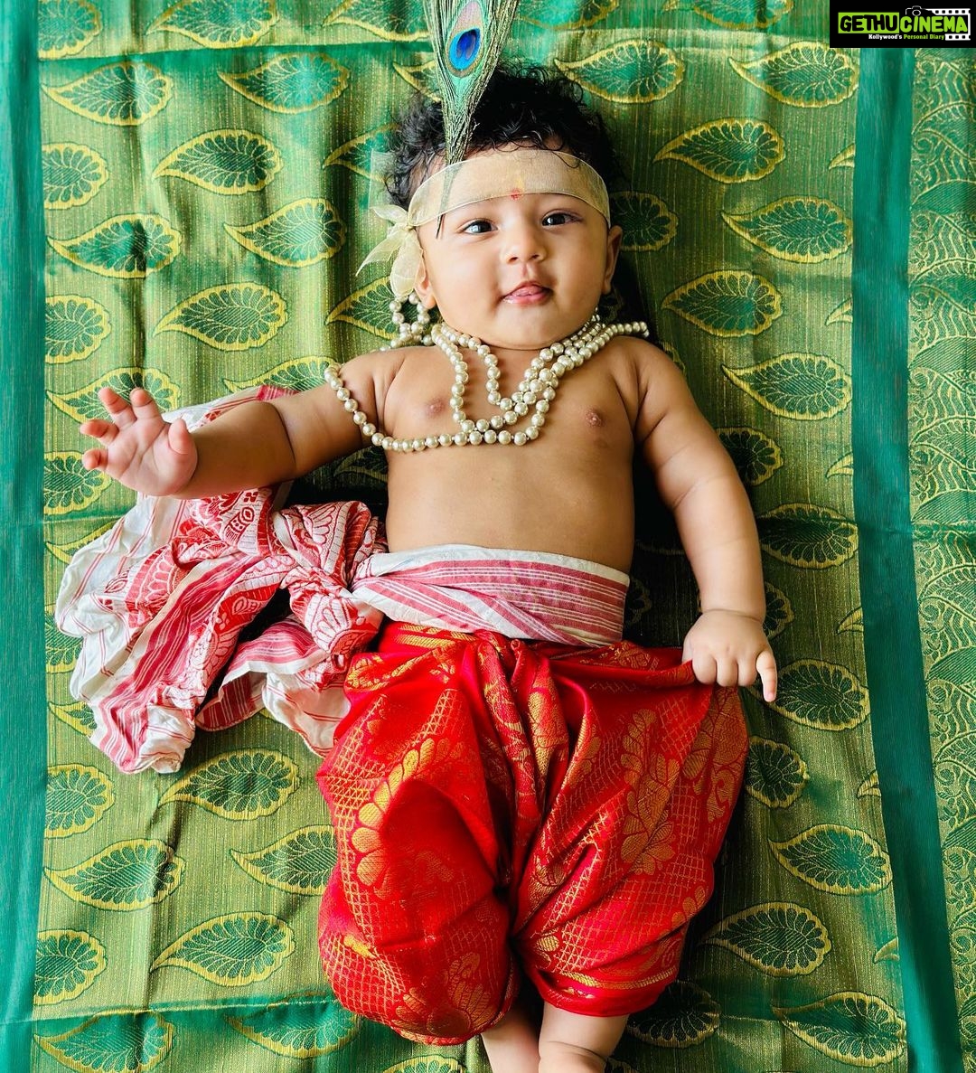 Pooja Ramachandran Instagram - Happy Janmashtami/Krishna Jayanthi to everyone. May Lord Krishna bless you all with an abundance of happiness, peace, prosperity and love. #janmashtami #janmashtami2023 #krishnajanmashtami #krishnajayanthi #krishnajayanthi2023❤️💫 #kiaankokken #indianbaby #babyboy #babygram Chennai,Tamilnadu