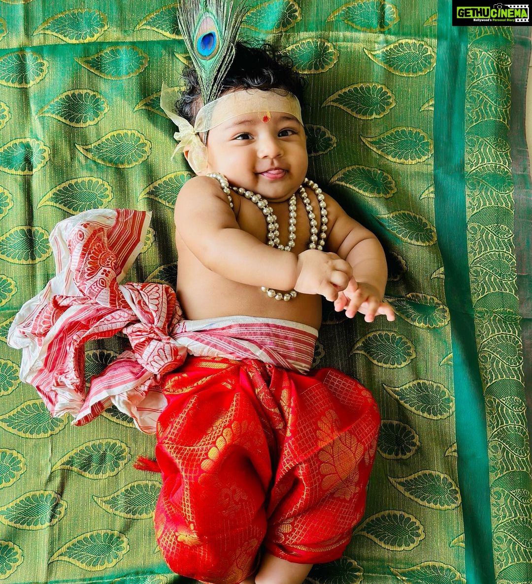 Pooja Ramachandran Instagram - Happy Janmashtami/Krishna Jayanthi to everyone. May Lord Krishna bless you all with an abundance of happiness, peace, prosperity and love. #janmashtami #janmashtami2023 #krishnajanmashtami #krishnajayanthi #krishnajayanthi2023❤️💫 #kiaankokken #indianbaby #babyboy #babygram Chennai,Tamilnadu