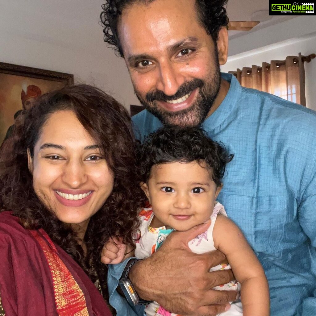 Pooja Ramachandran Instagram - Happy Diwali from our family to yours. May your homes be filled with light, love and warmth. Wishing each of you a joyous day. ✨✨✨✨♥ #kiaankokken #firstdiwali #diwali2023