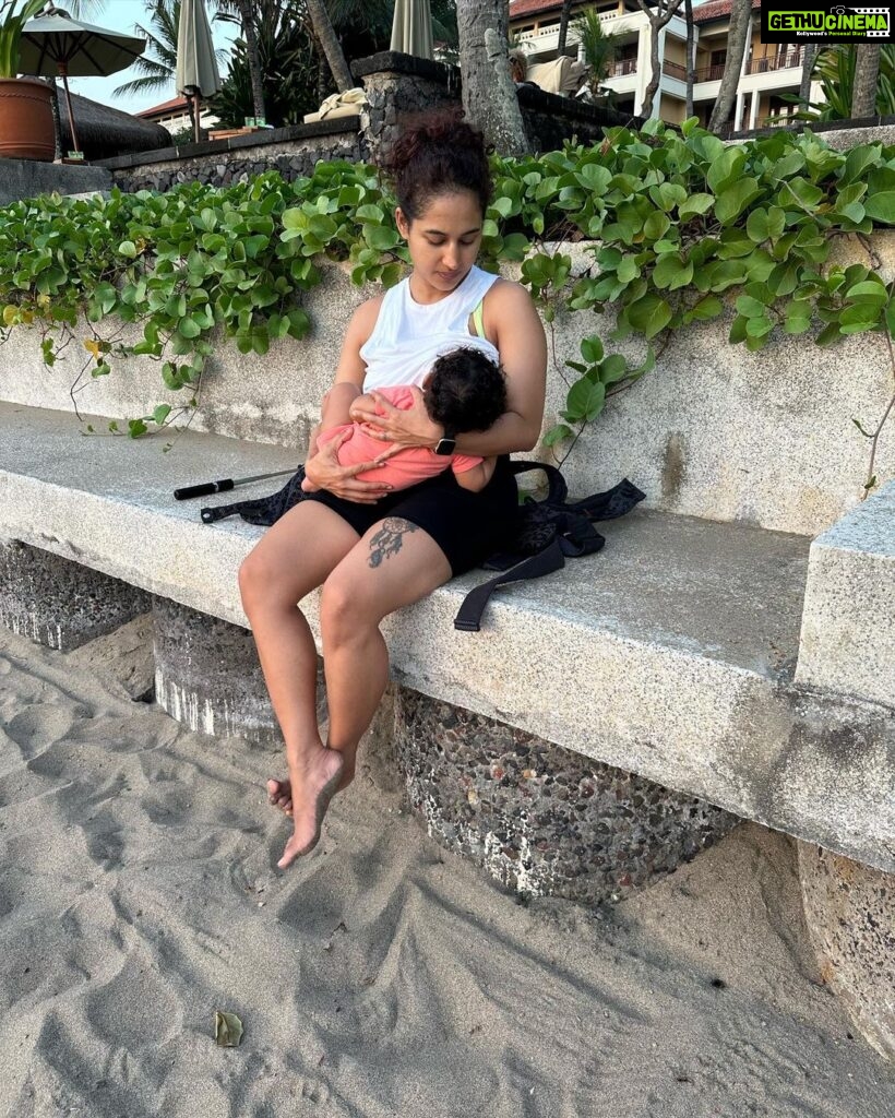 Pooja Ramachandran Instagram - “I gave you life, I carried you with swollen feet and heartburn, ate healthy to help you grow big and strong, laughed one second and cried the next, and ran to the restroom 50 times a day with restless sleep, until you were ready to come into this world, because I was your home. And then time froze, as you were placed into my arms, my eyes heavy with exhaustion and love, and I held your little body and fed you until you gave a little smile and fell asleep on my chest. But you gave me purpose, to want to be better. And right now, you need me in a way that you will never again, to carry you in my arms until I can't because you're too heavy, to dress you until the day you can put your pants on yourself, and to be your everything. And you gave me the strength to keep going when everything screams, I can't. Because, really, you gave me my life. So, my mind and heart revolve around you, and always will.” Finally we start solids for baby Kiaan and I’m super excited for this whole new world of yummy food we are going to introduce him to. Breast feeding my baby for the last 6 months has been the most painfully sweet experience I’ve had. It is indeed a whole different chapter in a moms life. ♥️ #grateful Beautiful World