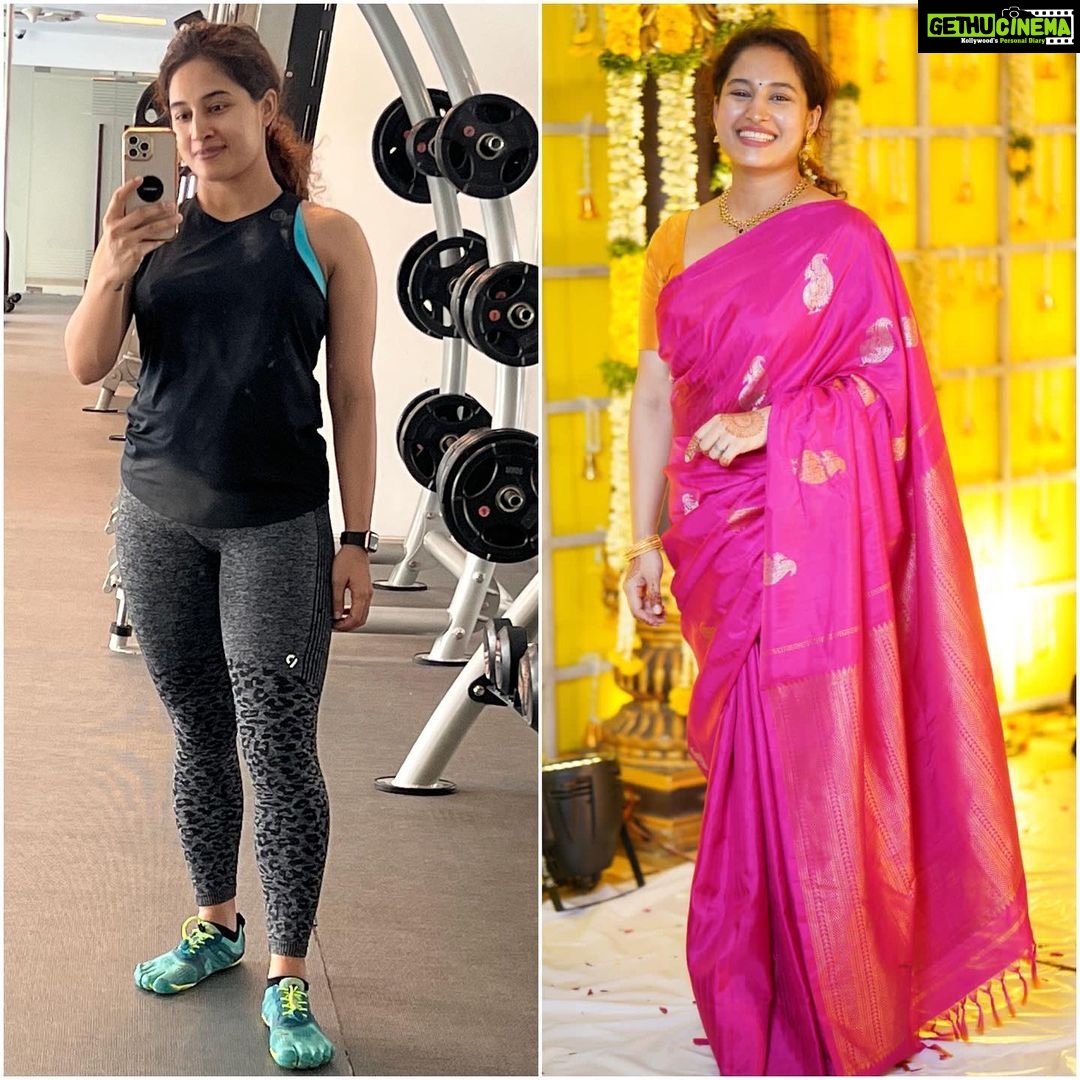 Pooja Ramachandran Instagram - Half way there. Half way more to go.. ππ»ββοΈππ»ββοΈππ»ββοΈ #gettingbacktoform #10morekgstogo #nopressure #healthylifestyle #healthiswealth #healthandwellness #postpartum #3monthspostpartum #healthbenefits #beforeafter #workoutmotivation #workoutroutine #getitdone #loveyourself #lovelife