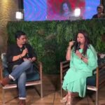 Poonam Dhillon Instagram – At @radionasha Film Club with @divyasolgama ❤️