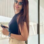 Poonam Dubey Instagram - “A life lived in love will never be dull.” – ... . . . . #babua❤️🧿 #love #you #yours #falgunia😂🙈 #airportlook #blackandoffwhite Mumbai Airport Chatarpati Shivaji