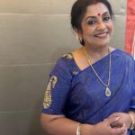 Poornima Bhagyaraj Instagram - And we come to the last day of the golu poojas. Happy vijayadasami to all @poornimas_store for my blouse, @radhikaprithivi for the beautiful saree in MS blue and @sharanyabhagyaraj for my very own personalised clutch