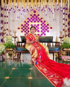 Poornima Bhagyaraj Instagram - A beautiful shawl depicting @shrinidhi.senthil journey of life after meeting her life partner Amrith. One of my most challenging work till today. Extremely happy with my team