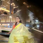 Prachi Tehlan Instagram - The glitters of the day ❤️ PC : @prayagamartin 😘😘😘😘 Styled By: @rishu812 MUAH : @sheetal_makeupandhair Jewellery: @sollakdesigns Saree: @farashaat_uae #dubaidiaries #travel #actorslife Dubai, United Arab Emirates