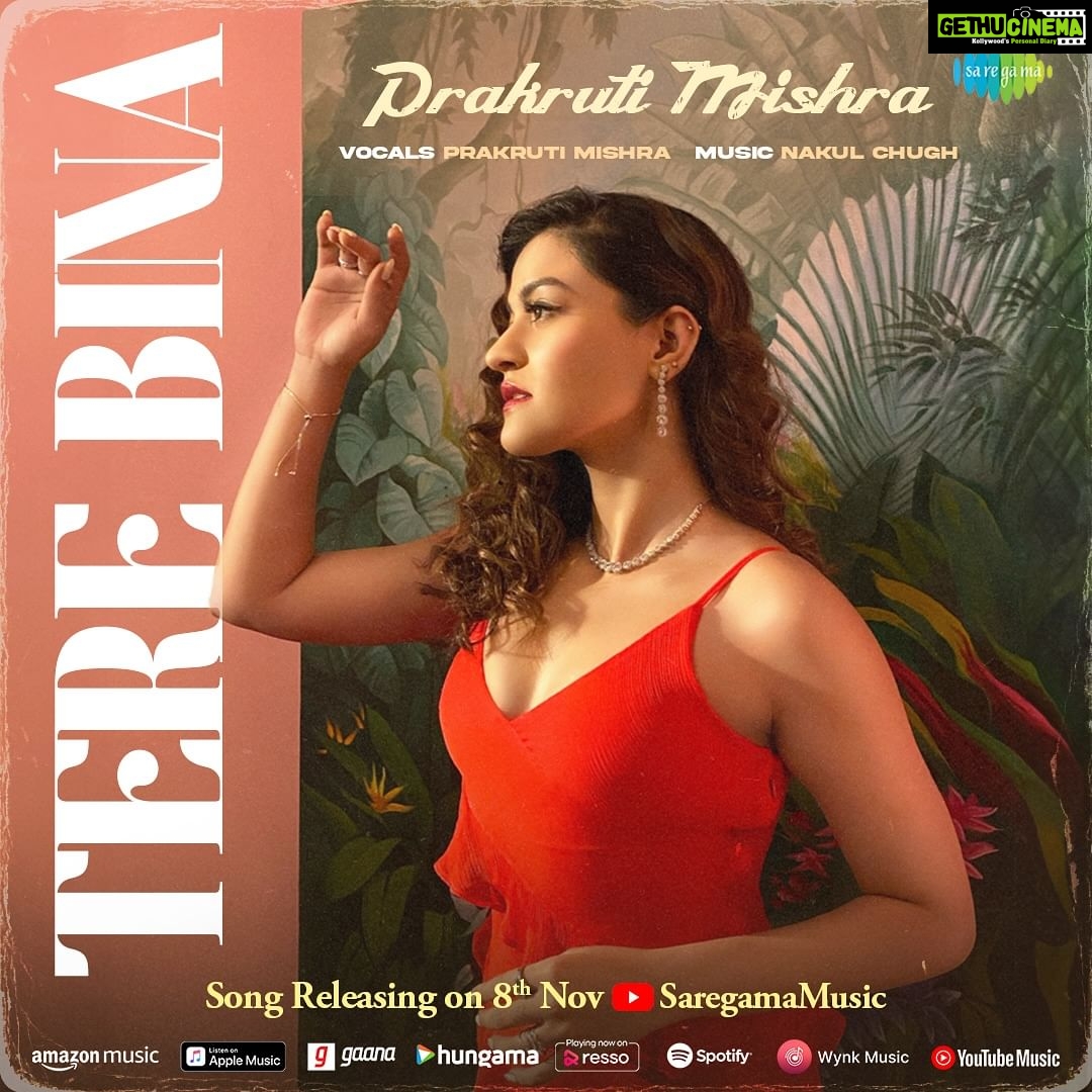 Prakruti Mishra Instagram - #TereBina, love isn’t love!🩷 Tag your partner and get ready to listen to this melody together! Song Out Tomorrow, 8th November, on Saregama Music Youtube and all major streaming platforms. #Saregama #SaregamaMusic #TereBina #PrakrutiMishra