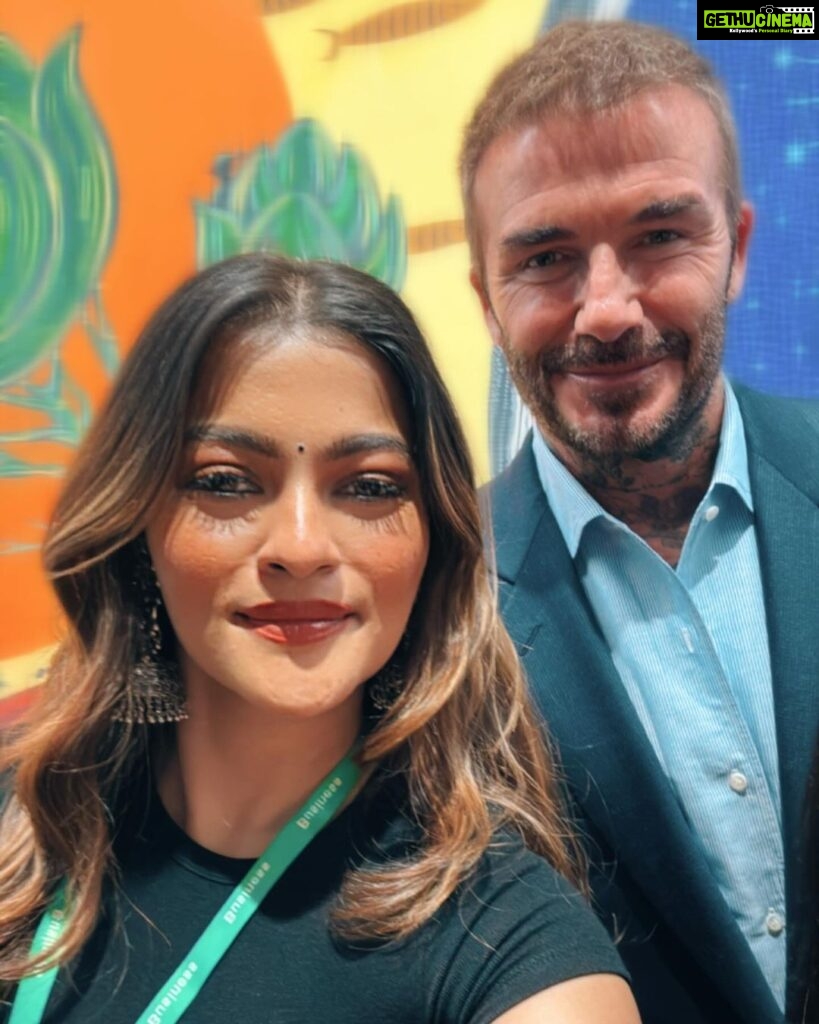 Prakruti Mishra Instagram - An iconic day at @metaindia headquarters today 🤩 Had the absolute honour to meet the legend @davidbeckham ♥️ Thank you for giving me a memory for lifetime 🥹 . . . . #beckhamxmeta #beckhamxsara #prakrutimishra #metaindia . . . Team @signature24productions One Bkc